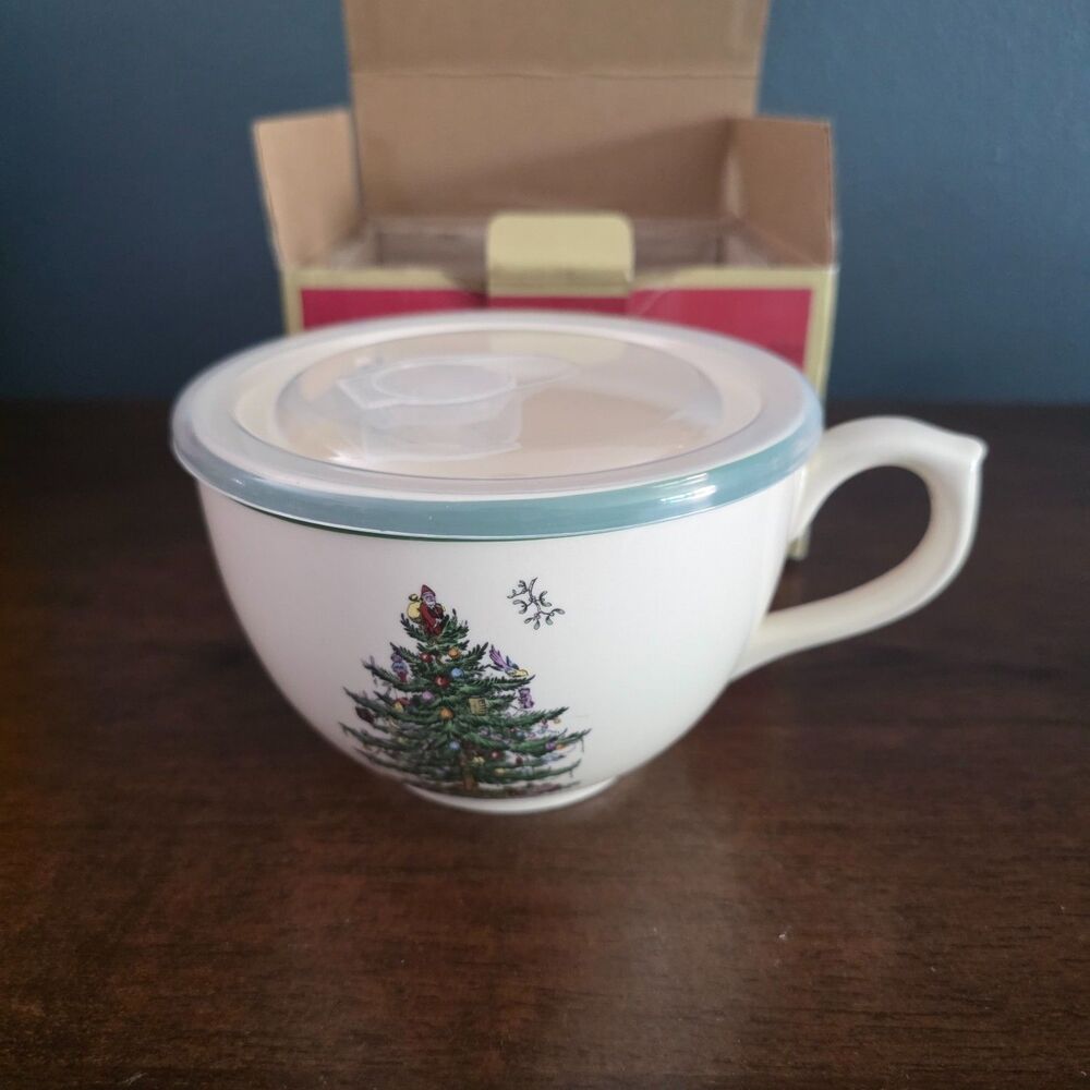 Spode Christmas Tree Jumbo Mug with Lid NEW in Box